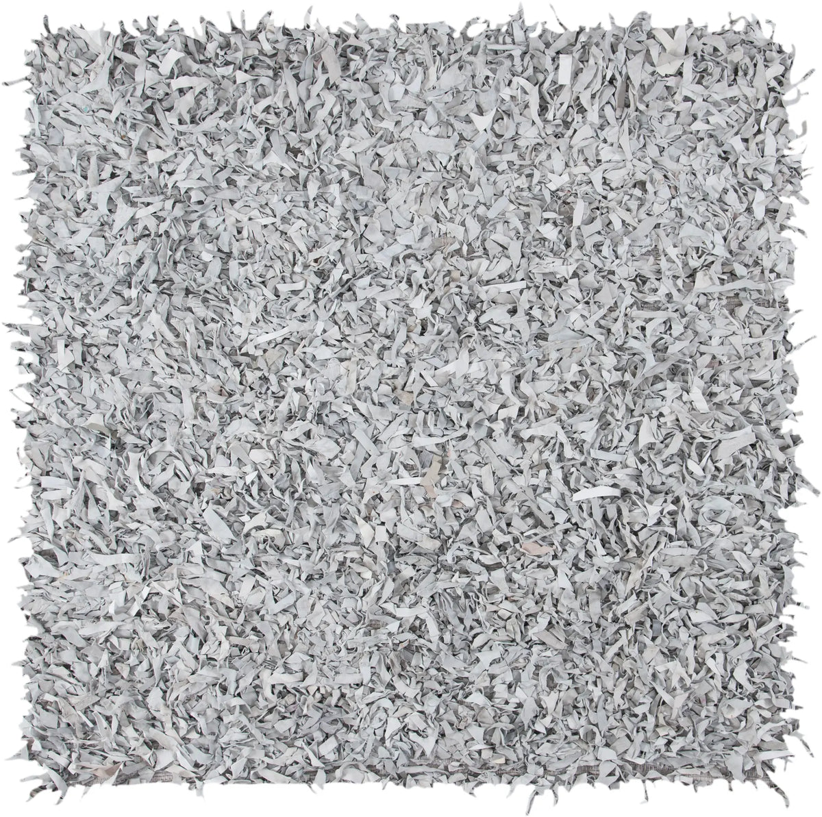 Safavieh Leather Shag 5'-0" x 5'-0" Rug in Grey / White