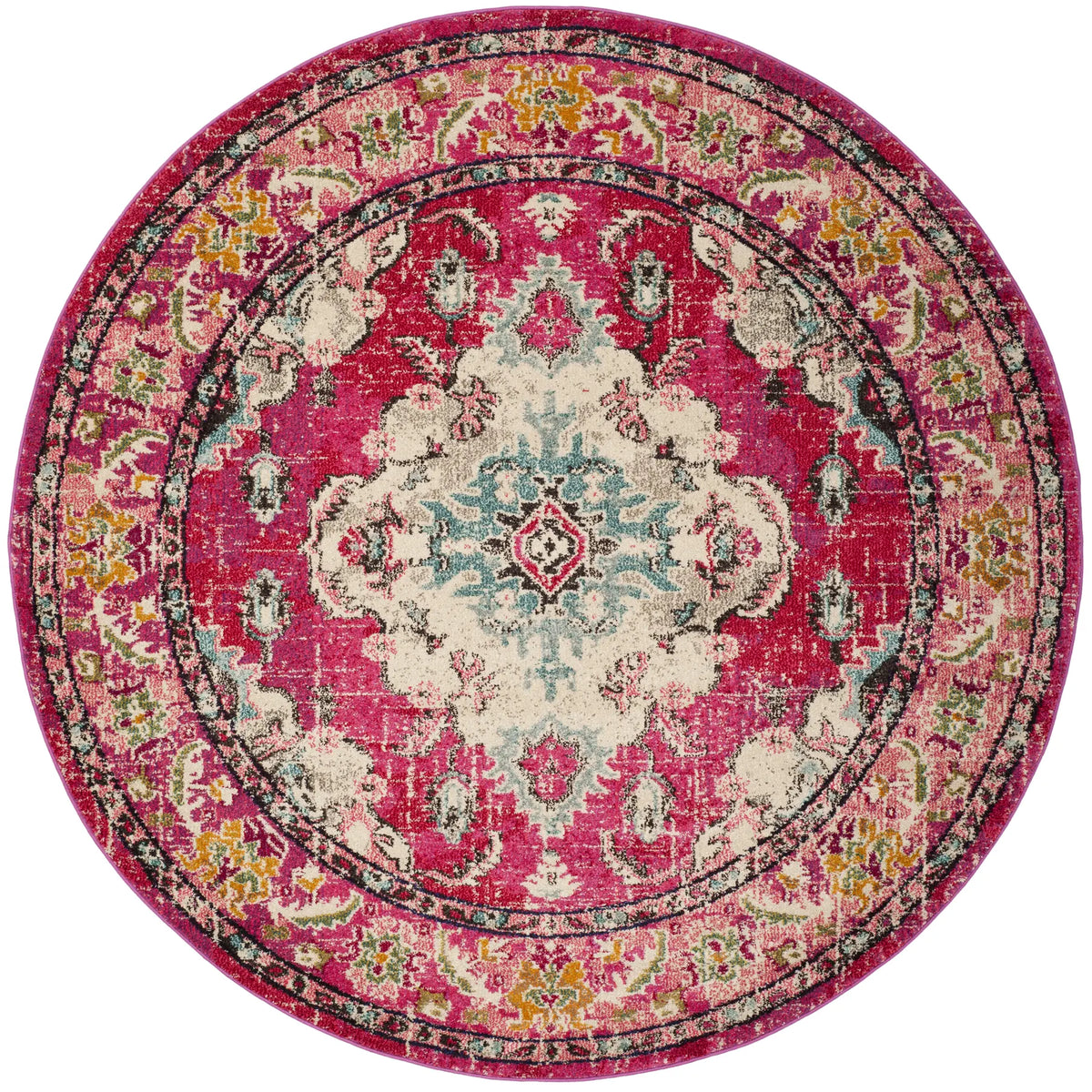 Safavieh Monaco 6'-7" x 6'-7" Rug in Pink / Multi