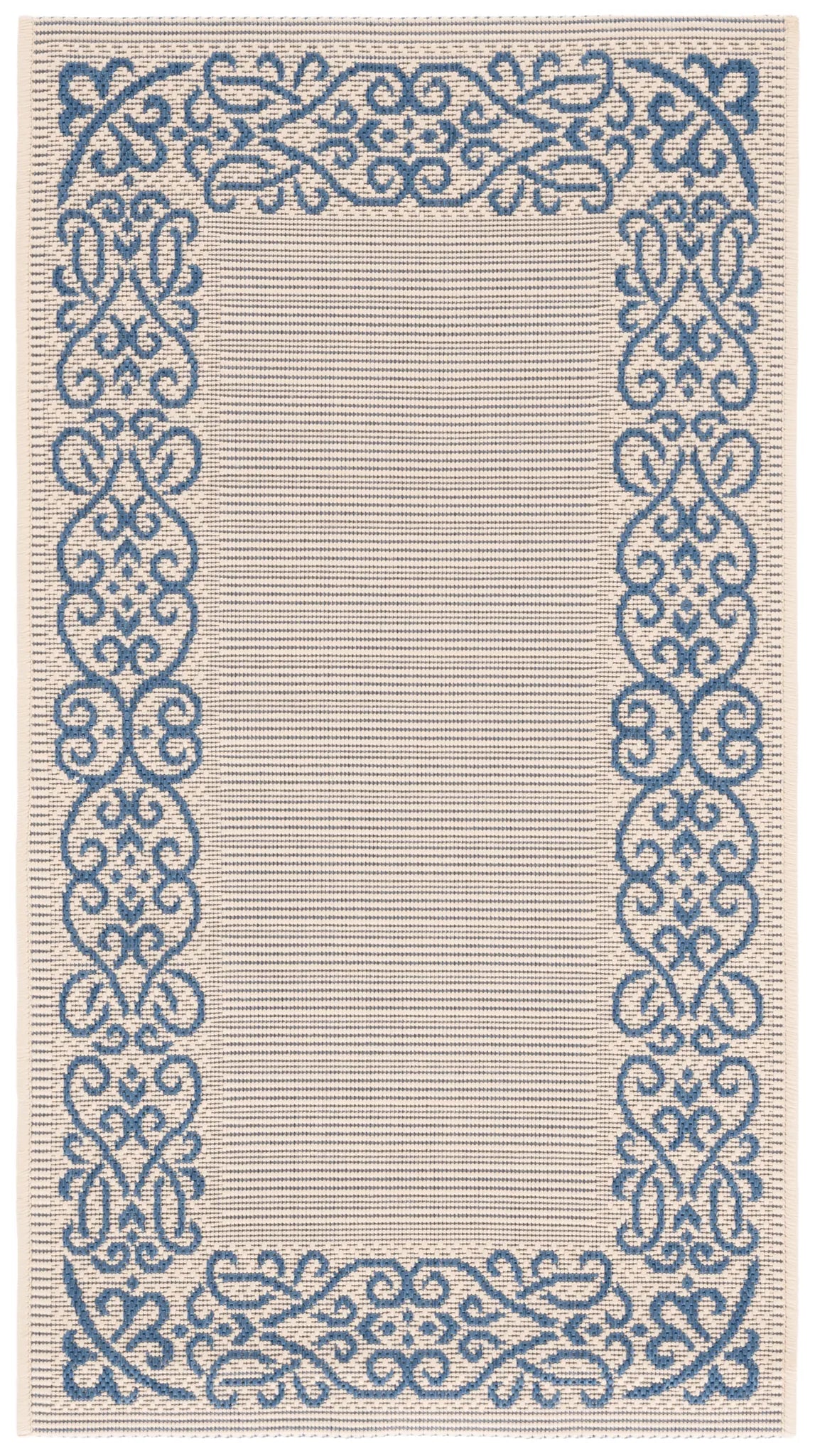 Safavieh Courtyard 2'-0" x 3'-7" Rug in Natural / Blue