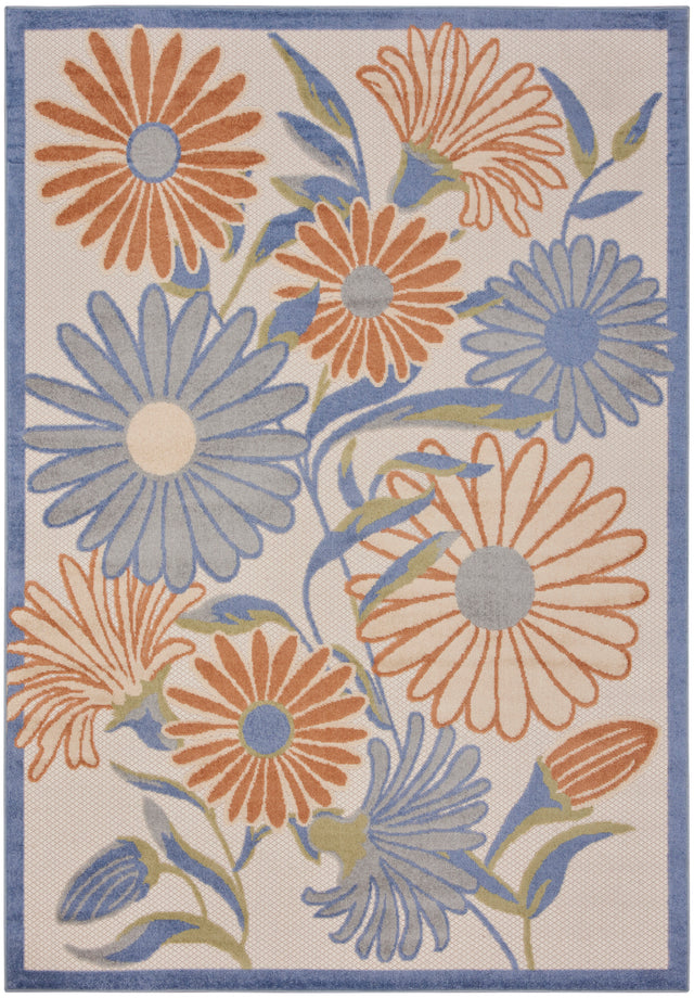 Nourison Aloha ALH33 Machine Made Beige, Multicolor Rug