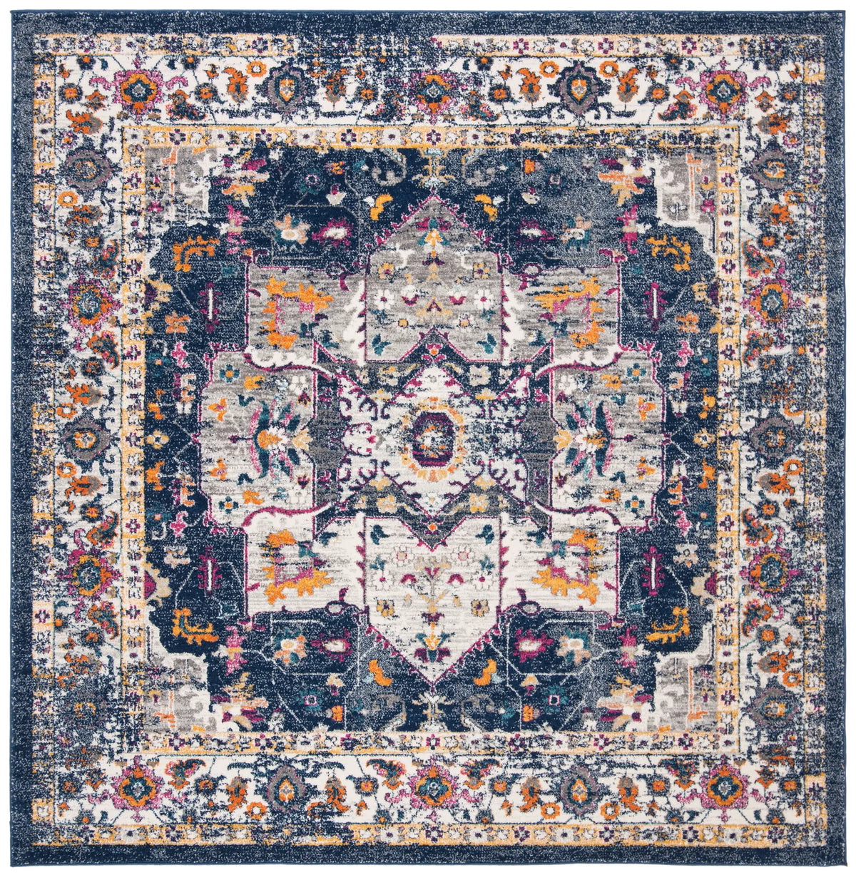 Safavieh Evoke 6'-7" x 6'-7" Rug in Navy / Grey