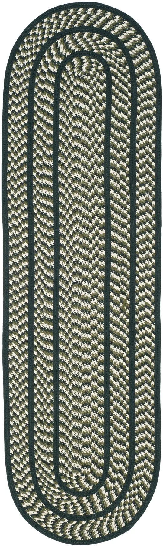 Safavieh Braided 2'-3" x 8'-0" Rug in Ivory / Dark Green