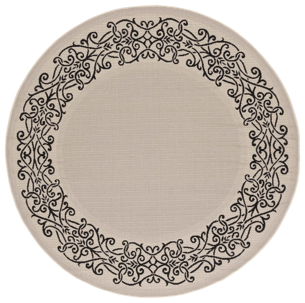 Safavieh Courtyard 6'-7" x 6'-7" Rug in Sand / Black