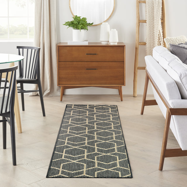 Nourison Horizon Indoor/Outdoor HOZ01 Charcoal Contemporary Area Rugs