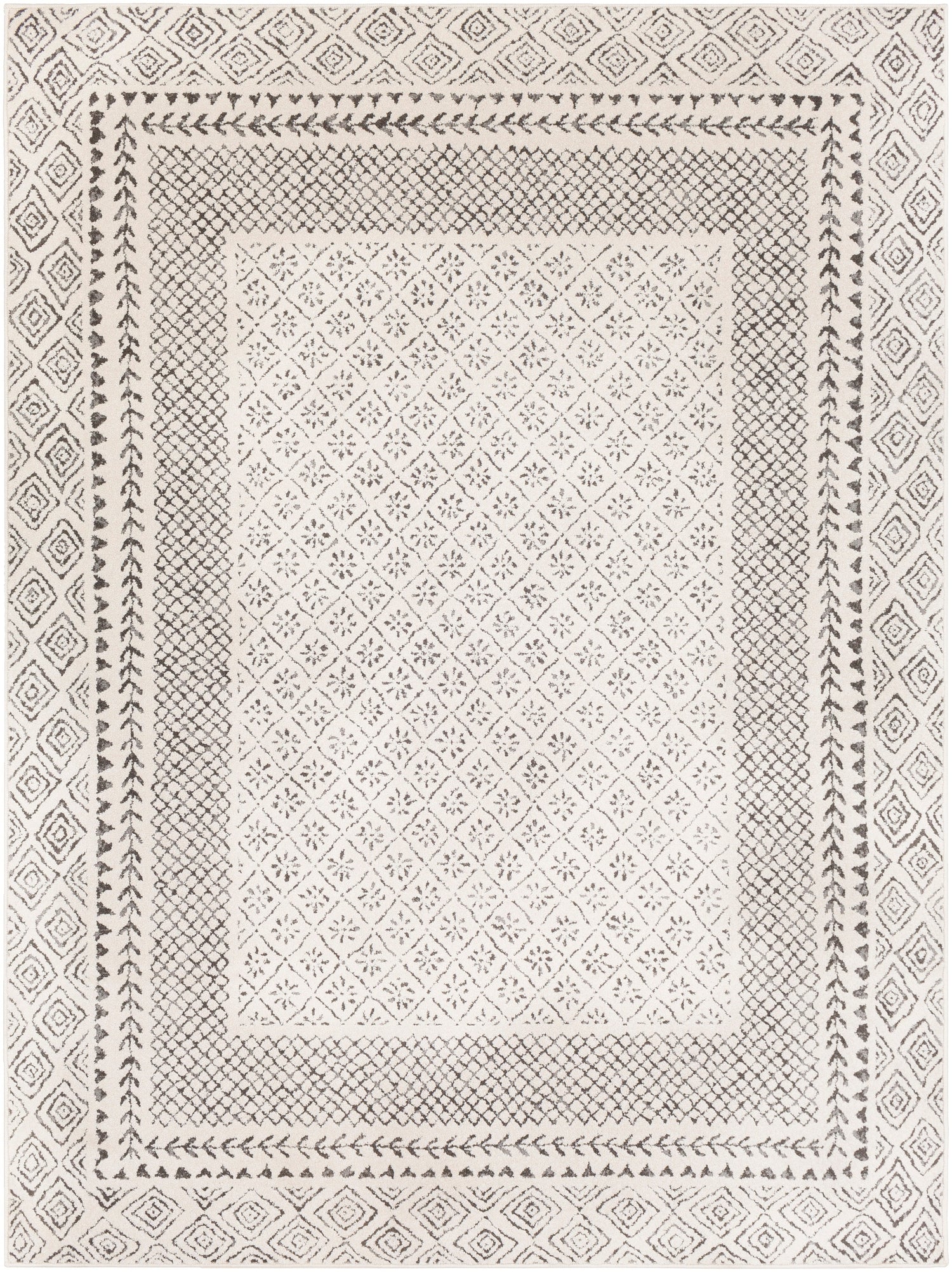 Surya Bahar Bhr-2321 Light Beige, Charcoal Rug.