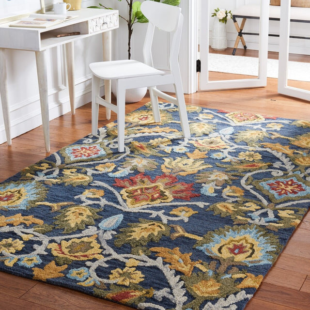 Safavieh Blossom Blm402A Navy/Multi Rug