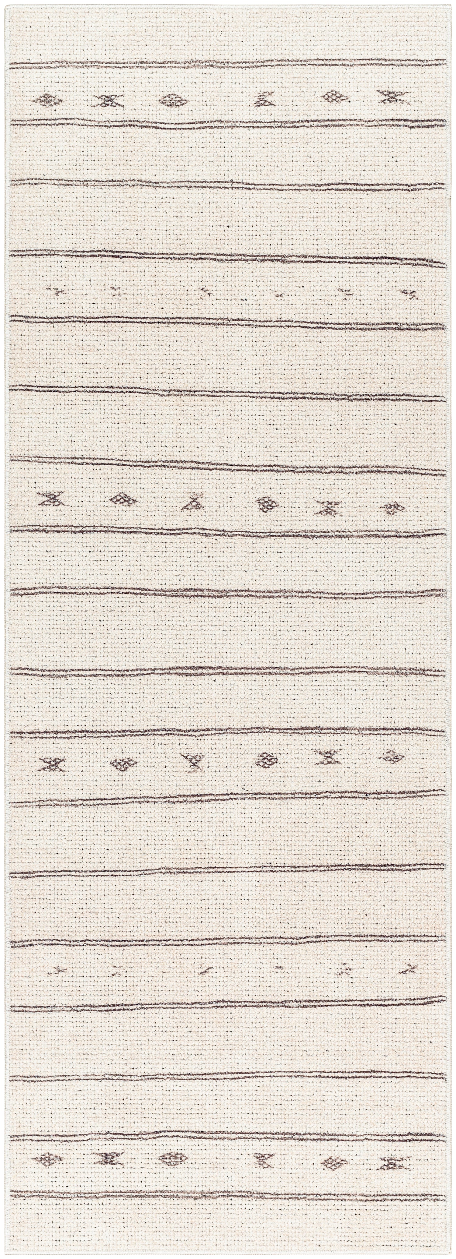 Surya Rivi Borc-2300 Ivory, Black, Medium Brown Rug.