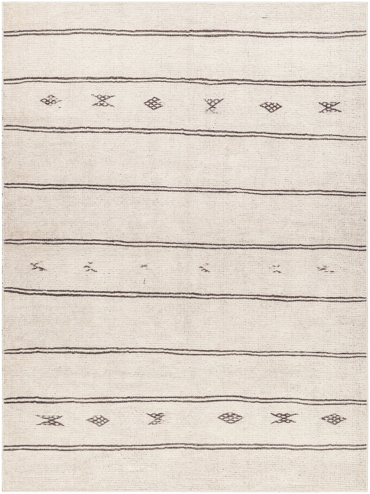 Surya Rivi Borc-2300 Ivory, Black, Medium Brown Rug.