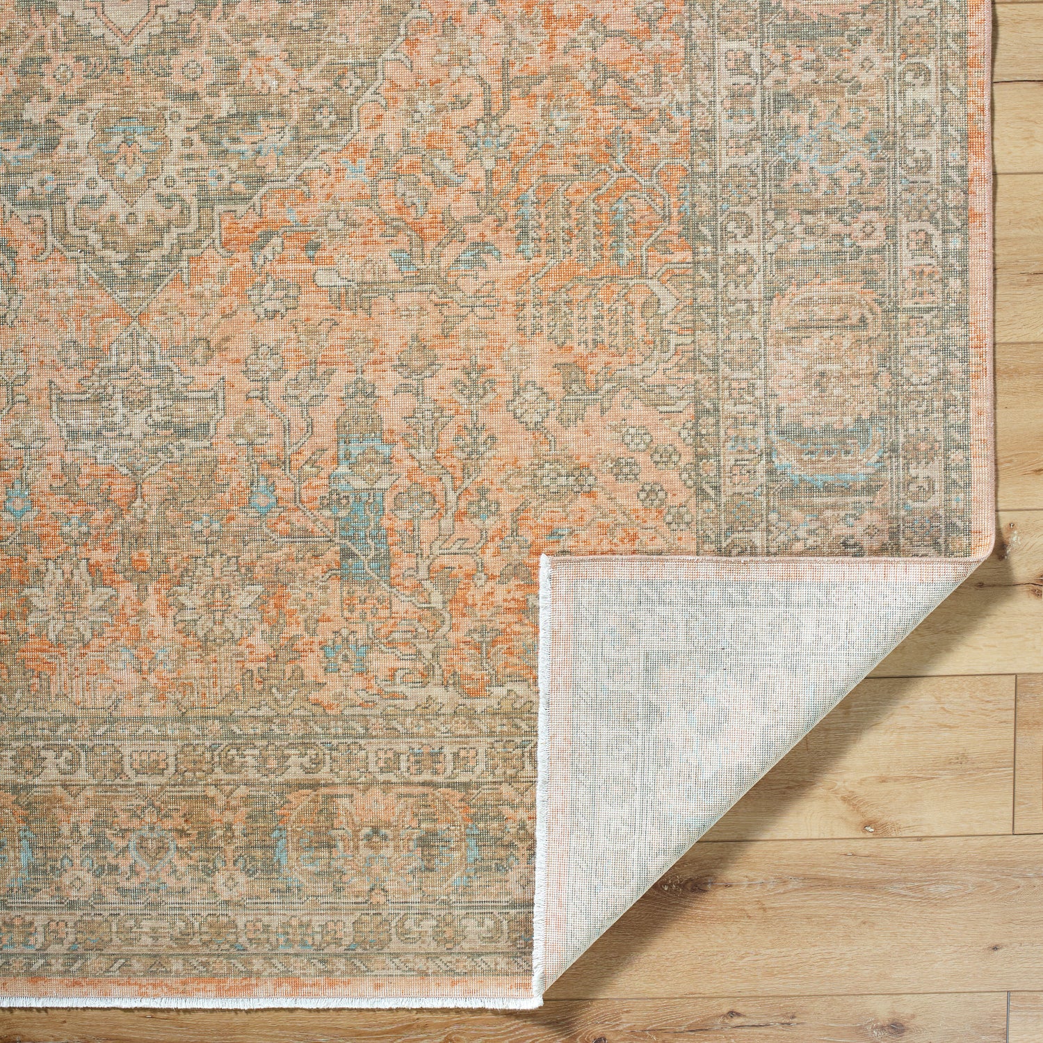 Surya Renaissance BORI-2301 Taupe, Light Beige, Tan, Dusty Coral, Denim