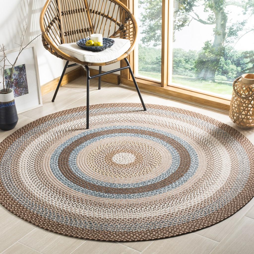 Safavieh Braided Brd313A Brown/Multi Rug