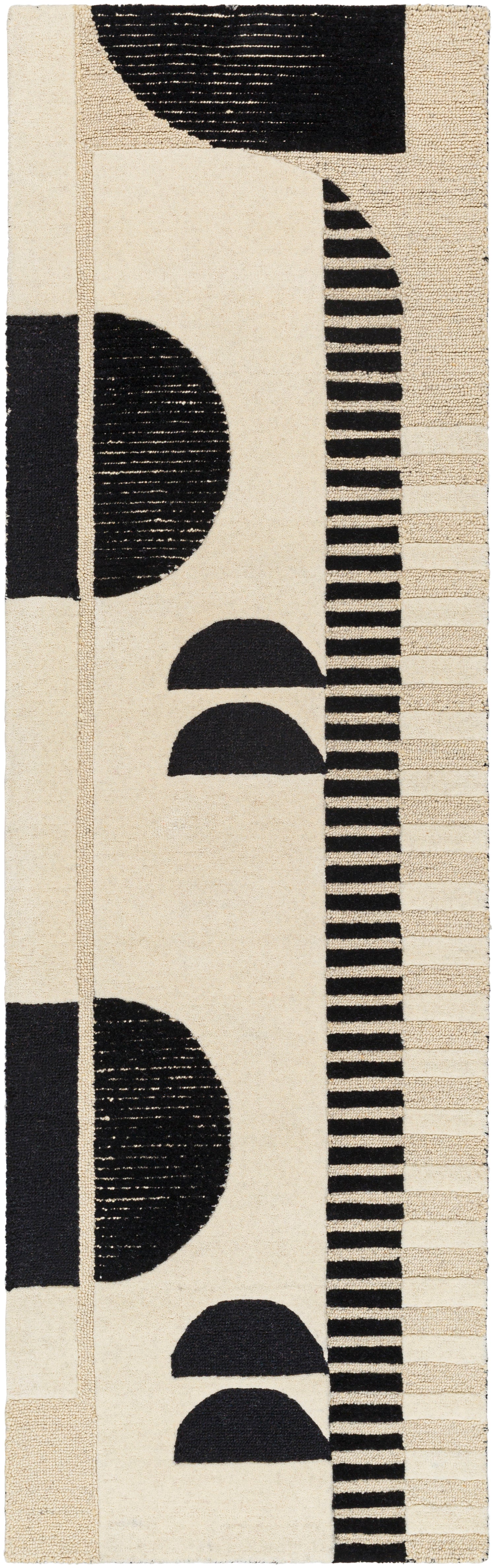 Surya Brooklyn Bro-2304 Black, Cream, Light Beige Rug.