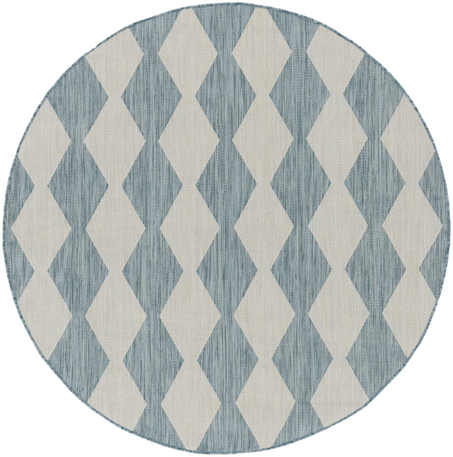 Nourison Positano POS04 Machine Made Aqua Rug