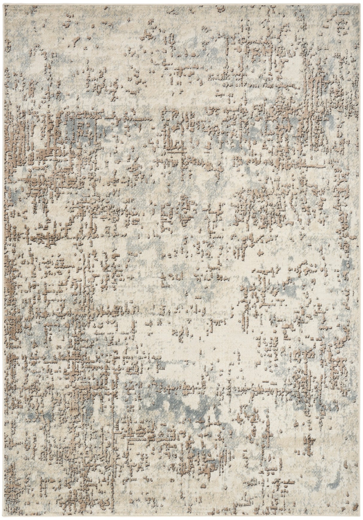 Nourison Quarry QUA17 Machine Made Ivory, Beige Rug