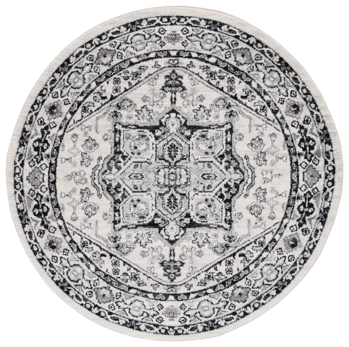 Safavieh Tulum 6'-7" x 6'-7" Rug in Ivory / Black
