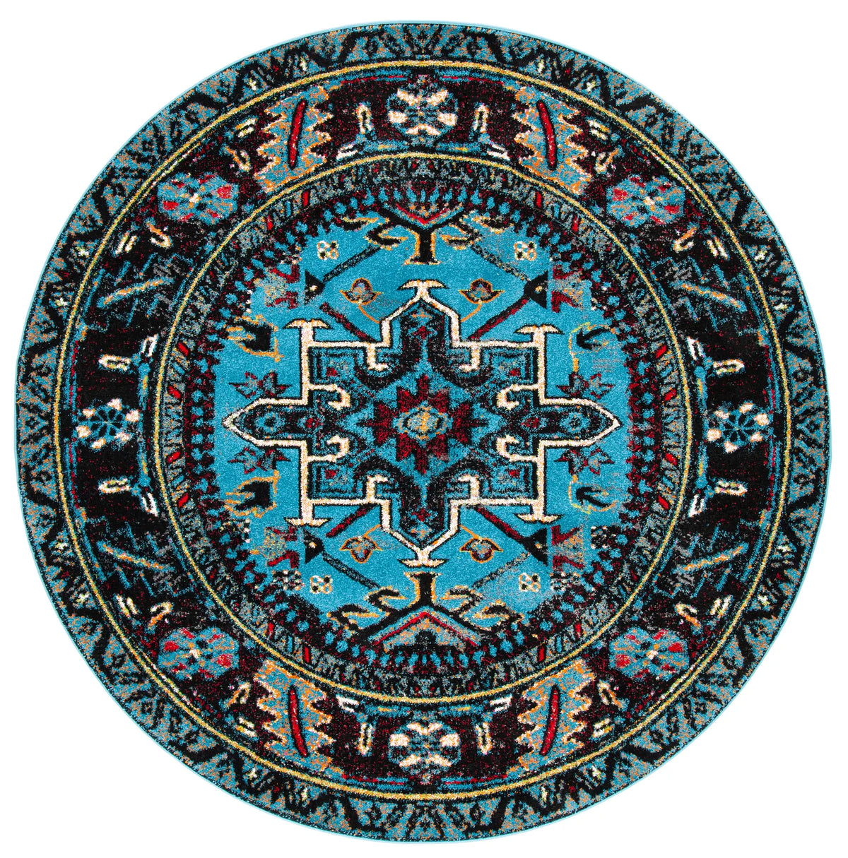 Safavieh Vintage Hamadan 5'-3" x 5'-3" Rug in Light Blue / Black