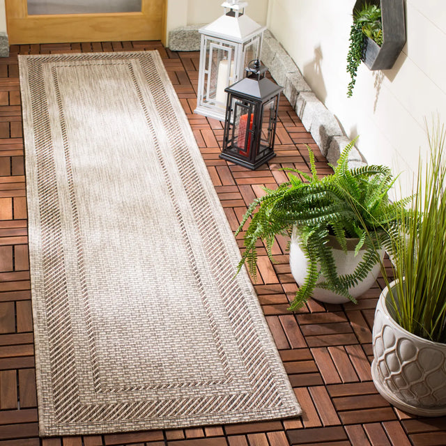 Safavieh Courtyard 2'-3" x 12'-0" Rug in Beige / Brown