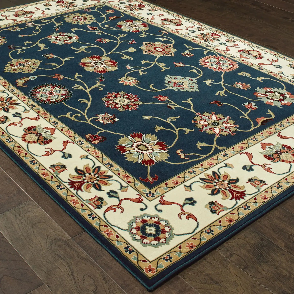 Oriental Weavers Sphinx Kashan 2336B Navy / Ivory Rugs - angle detail