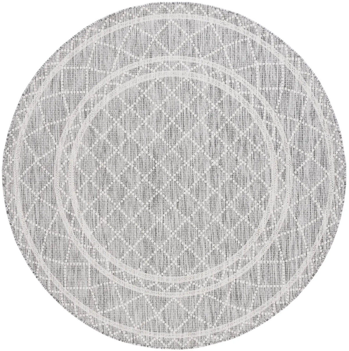 Safavieh Courtyard 6'-7" x 6'-7" Rug in Light Grey / Dark Grey
