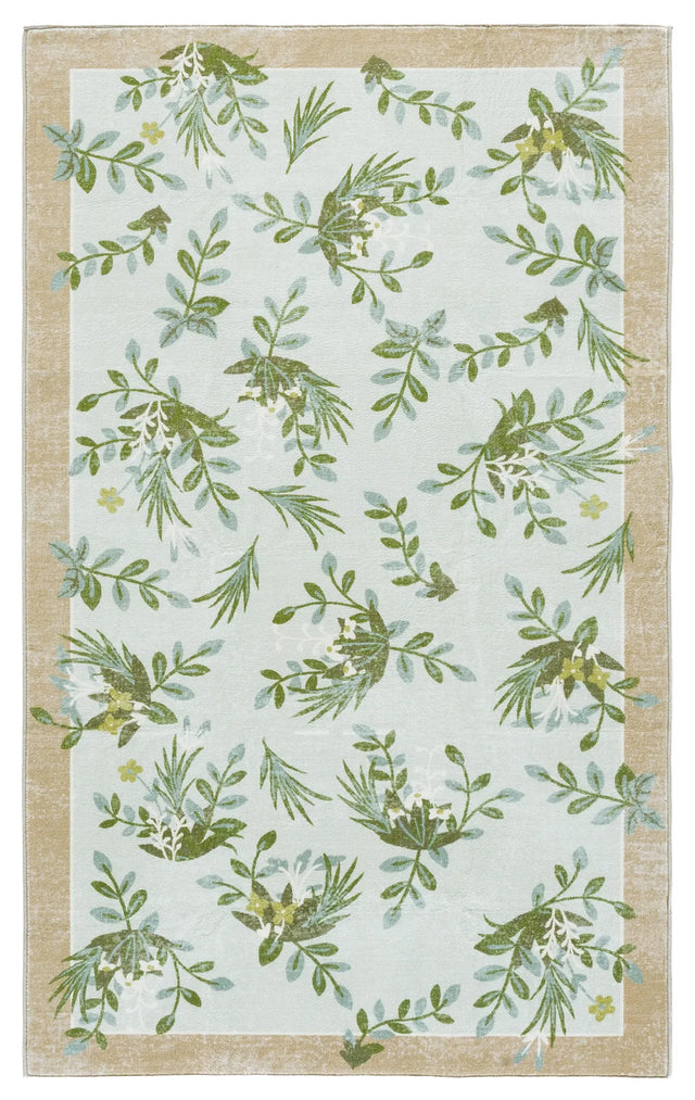 Safavieh Martha Stewart Washable 3'-0" x 5'-0" Rug in Taupe / Green
