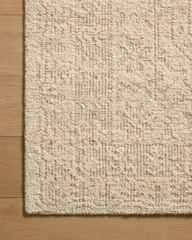 Loloi Novi NVI-01 Fog / Stone Rug - corner on wood