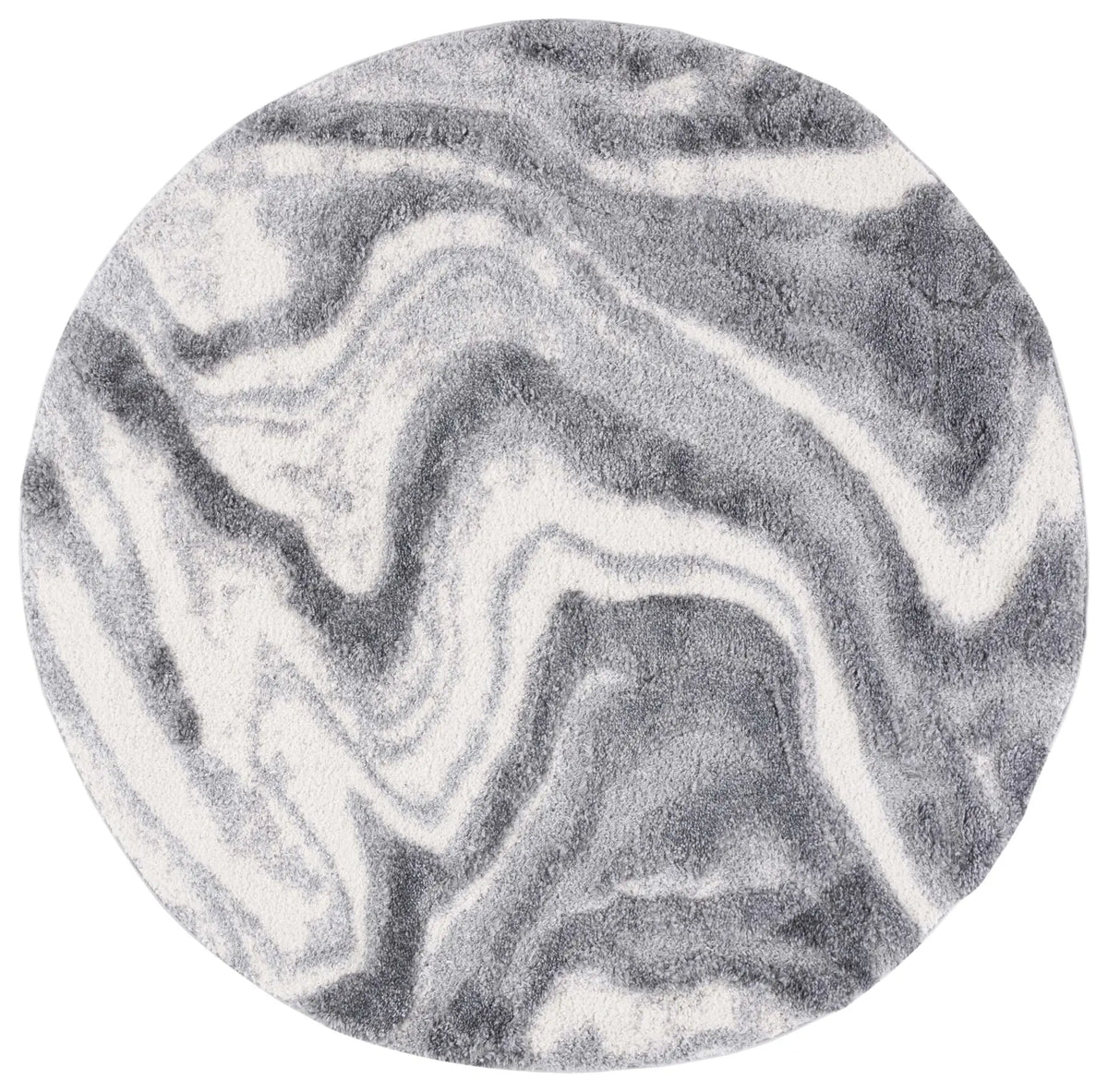 Safavieh Hi-Lo Shag 6'-7" x 6'-7" Rug in Grey / Light Grey