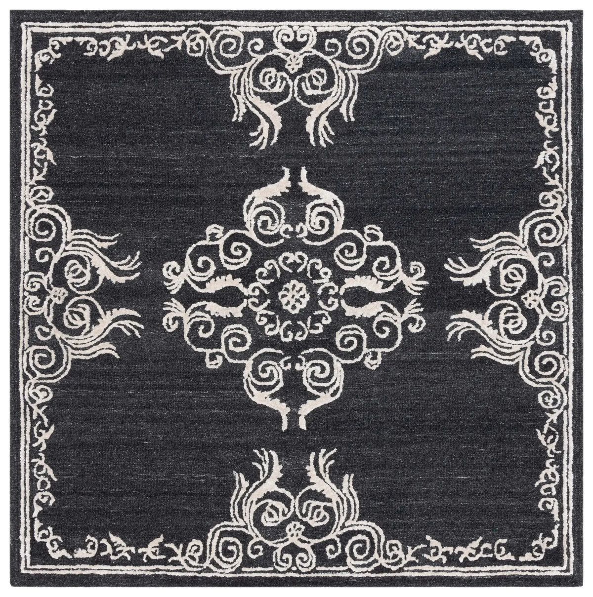 Safavieh Glamour 6'-0" x 6'-0" Rug in Black / Ivory