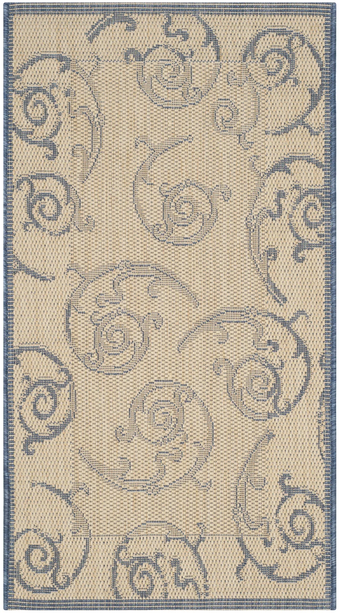 Safavieh Courtyard 2'-0" x 3'-7" Rug in Natural / Blue