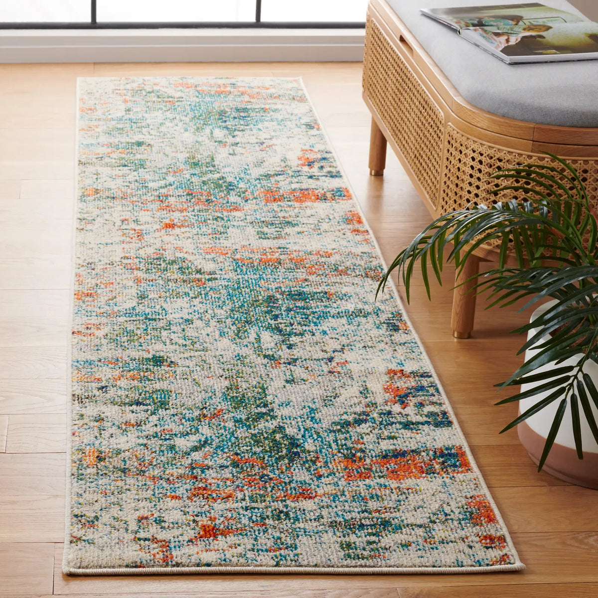Safavieh Madison 2'-2" x 8'-0" Rug in Green / Rust