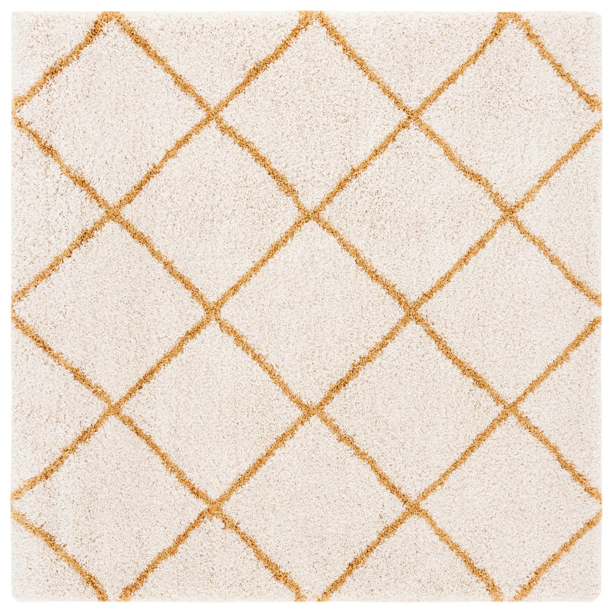 Safavieh Hudson Shag 7'-0" x 7'-0" Rug in Ivory / Gold