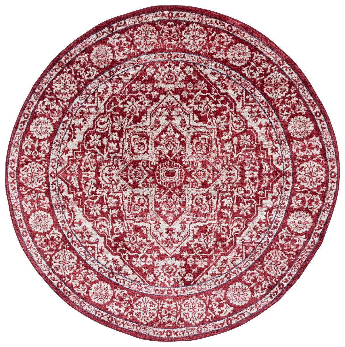 Safavieh Brentwood 6'-7" x 6'-7" Rug in Red / Ivory