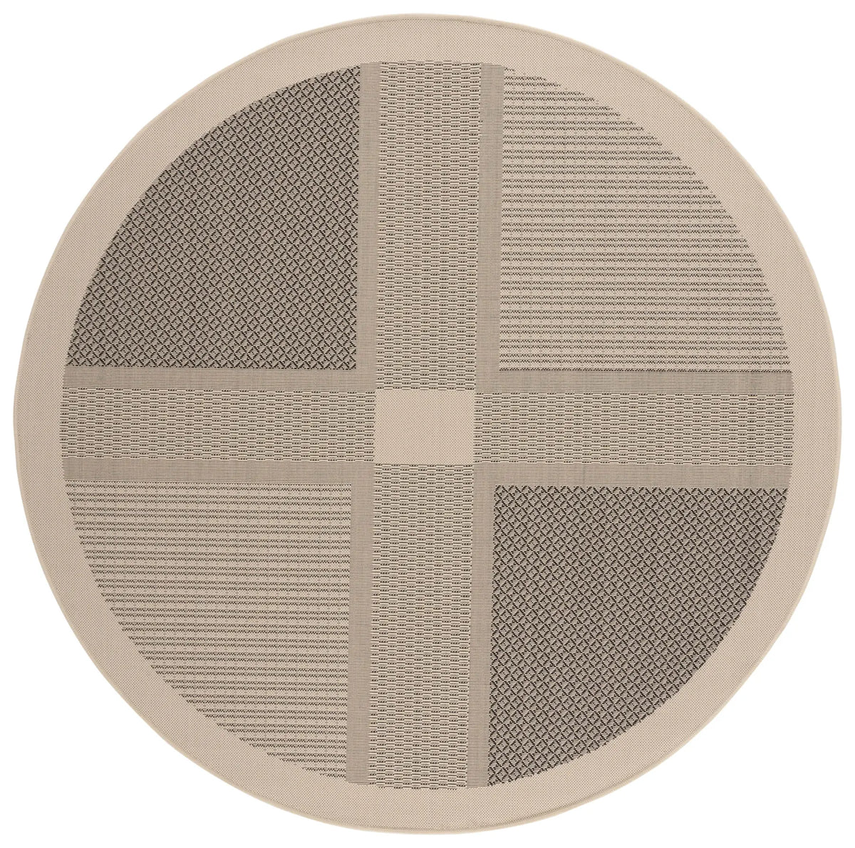 Safavieh Courtyard 6'-7" x 6'-7" Rug in Sand / Black