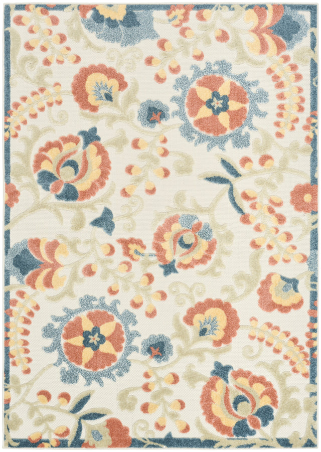 Nourison Aloha ALH17 Machine Made Grey, Multicolor Rug