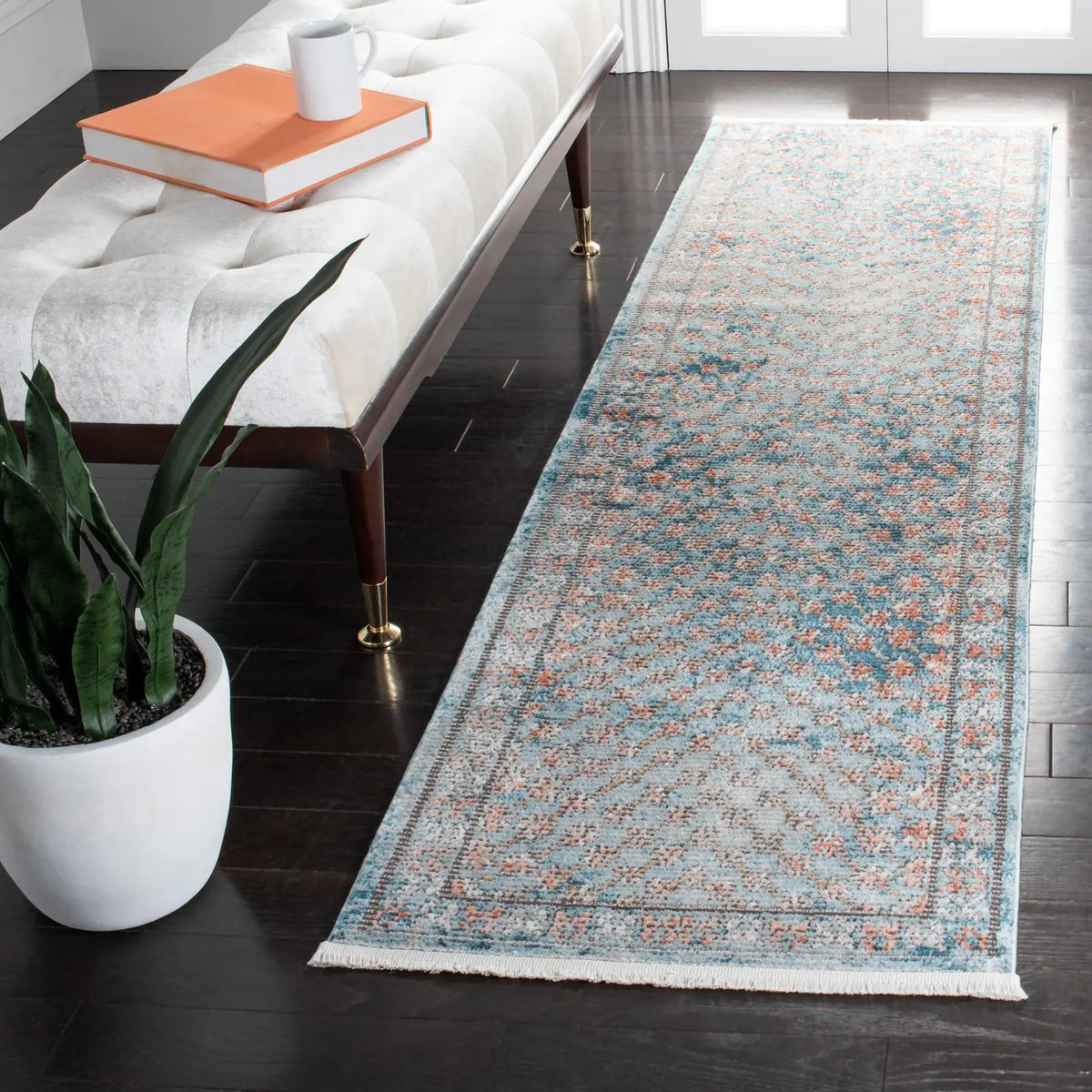 Safavieh Shivan 2'-2" x 8'-0" Rug in Blue / Rose