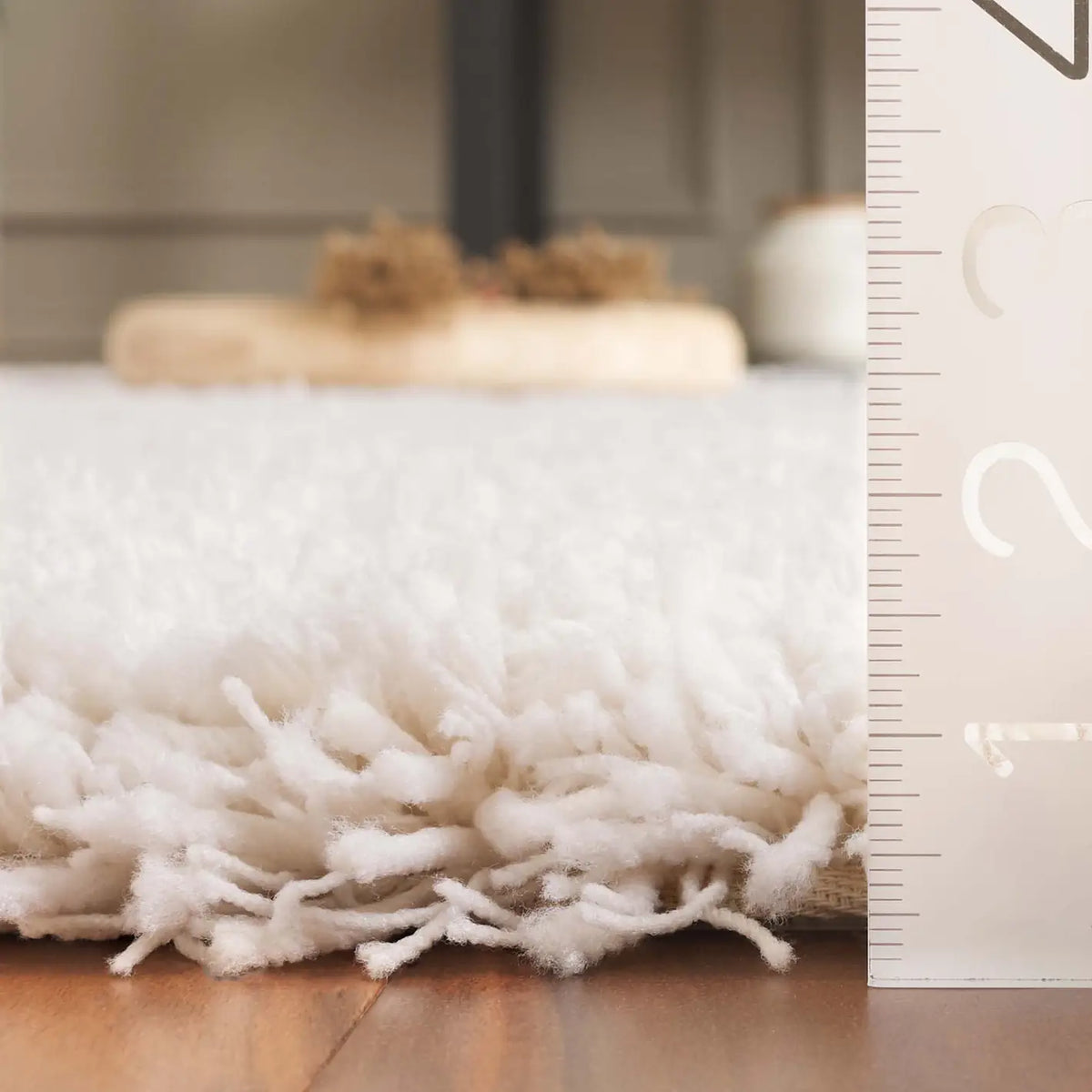 Safavieh Luxe Shag 4'-0" x 6'-0" Rug in White