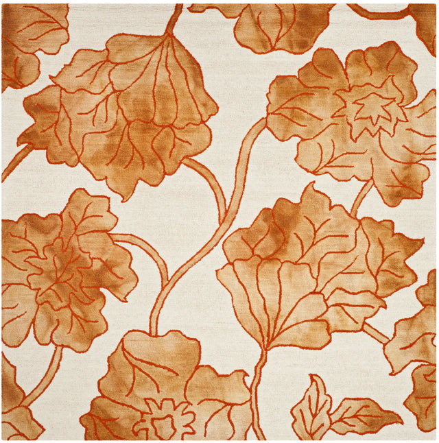 Safavieh Dip Dye 7'-0" x 7'-0" Rug in Ivory / Orange