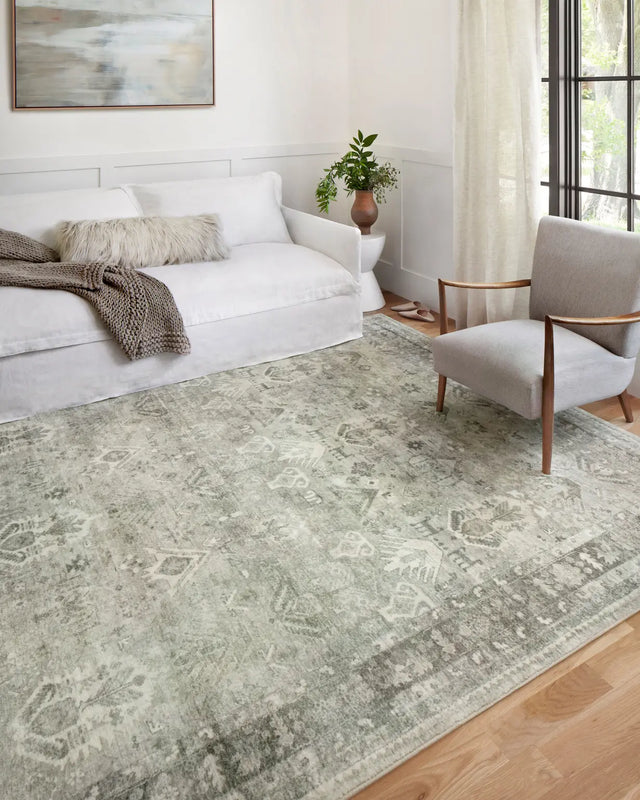 Loloi Rosette Ros-04 Steel/Graphite Rugs - room scene 1