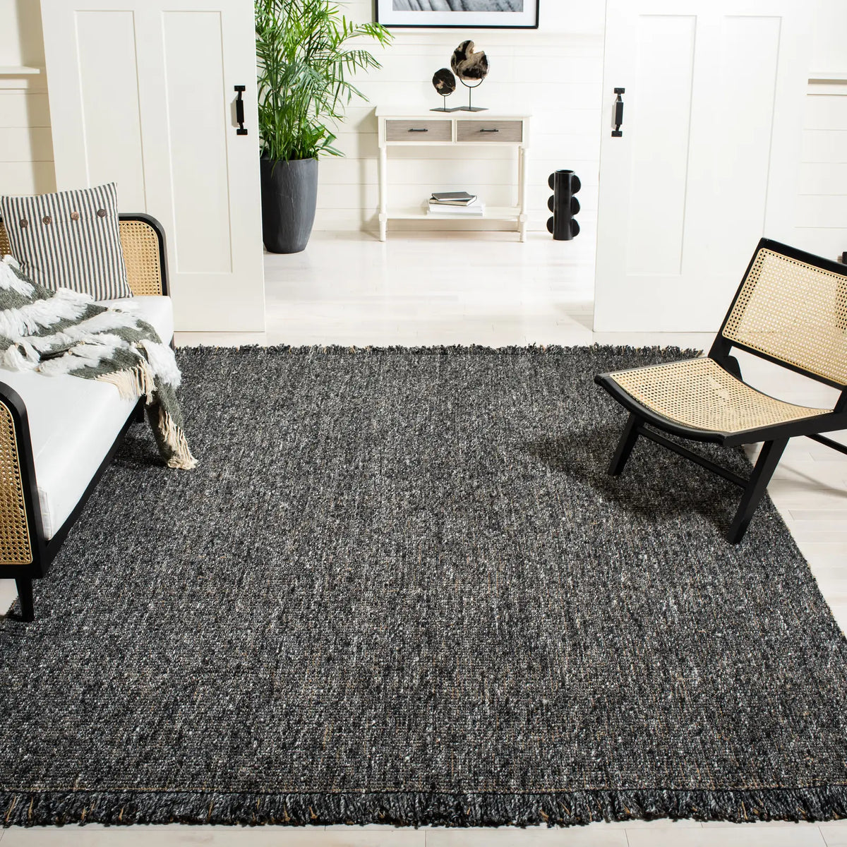 Safavieh Natural Fiber 10'-0" x 14'-0" Rug in Charcoal / Natural