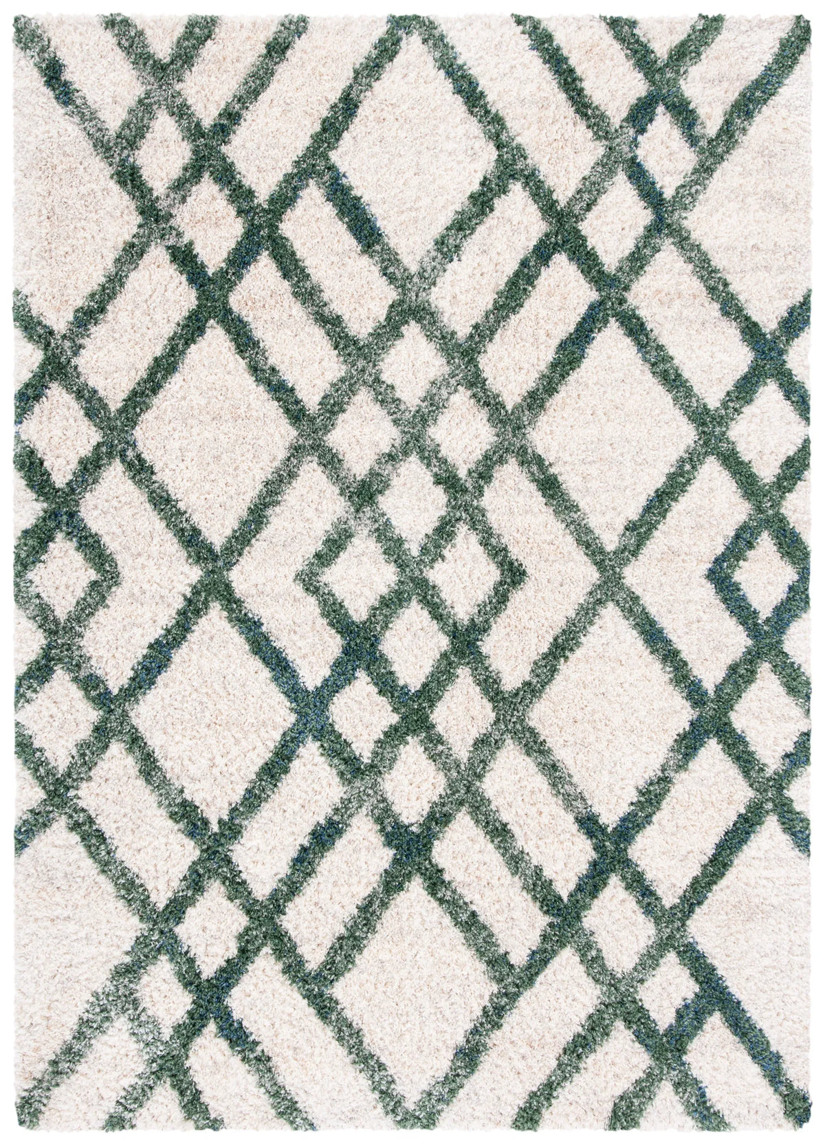 Safavieh Berber Shag 200 4'-0" x 6'-0" Rug in Ivory / Green