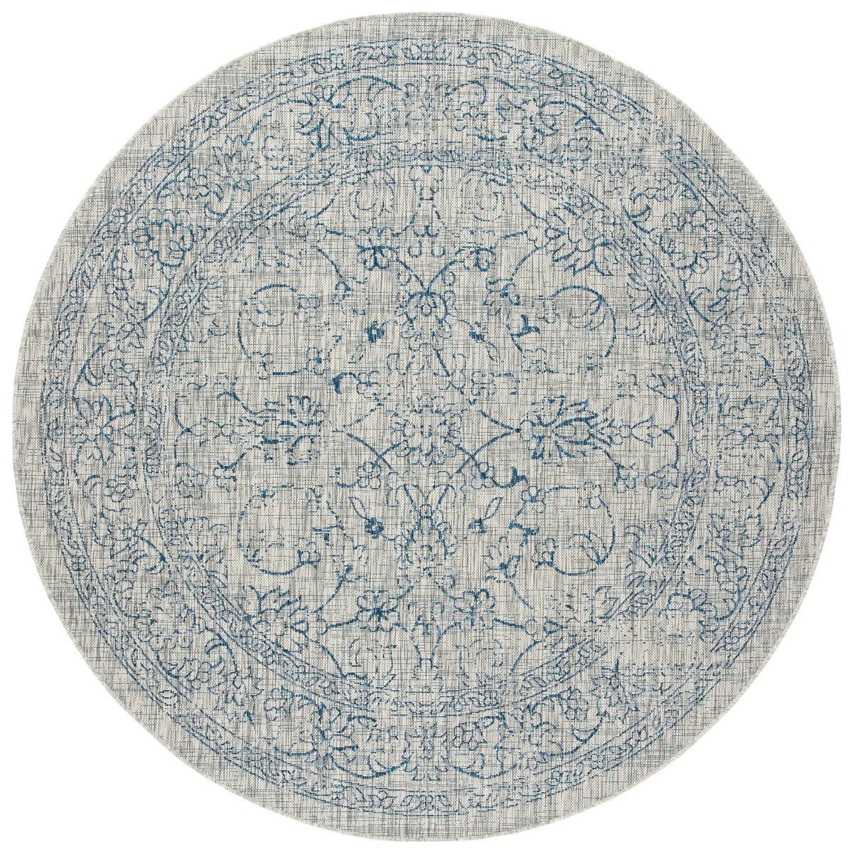 Safavieh Courtyard 6'-7" x 6'-7" Rug in Grey / Navy