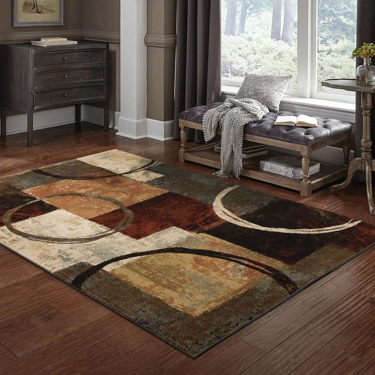 Oriental Weavers Sphinx Hudson 2544B Brown / Black Rugs - room scene