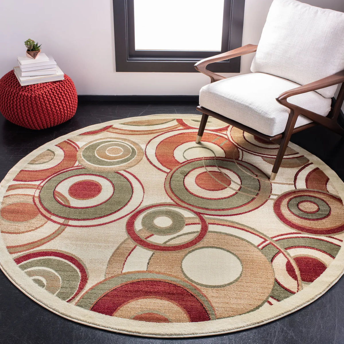 Safavieh Lyndhurst 7'-0" x 7'-0" Rug in Ivory / Multi