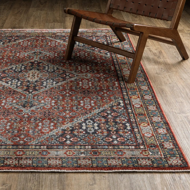 Oriental Weavers Sphinx ELIANA ELI06 Red Medallion Rugs - angle/detail
