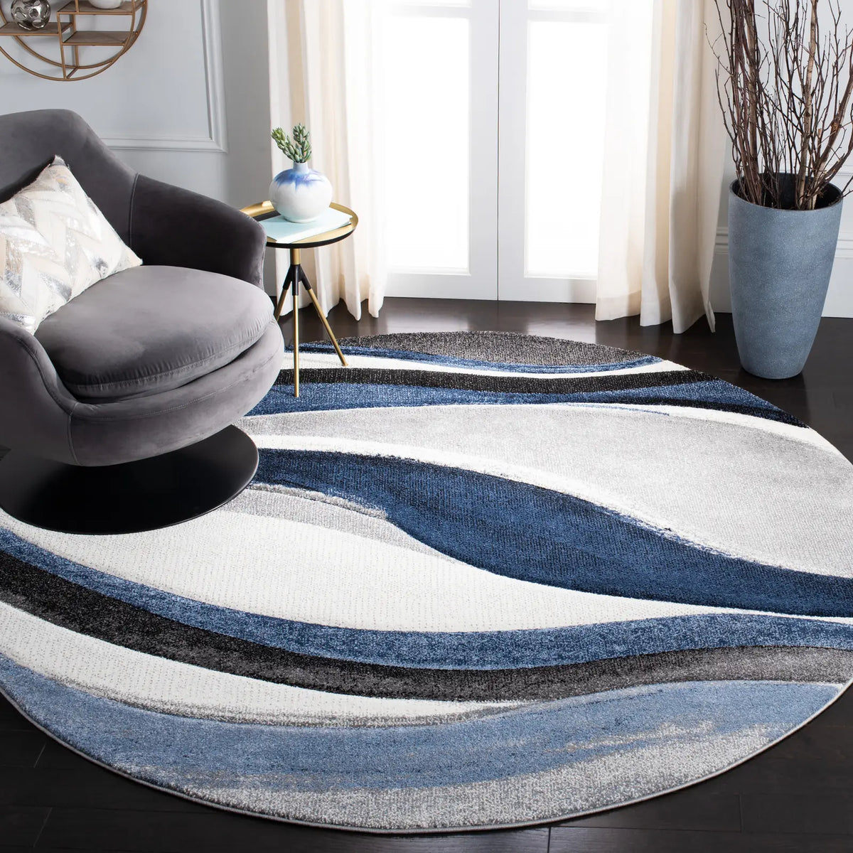 Safavieh Hollywood 10'-0" x 10'-0" Rug in Grey / Blue