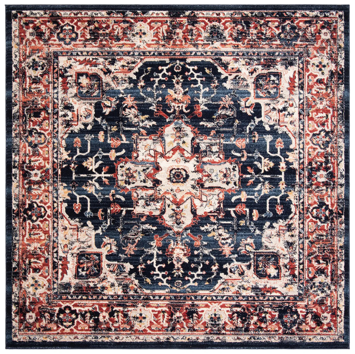 Safavieh Charleston 6'-7" x 6'-7" Rug in Navy / Red