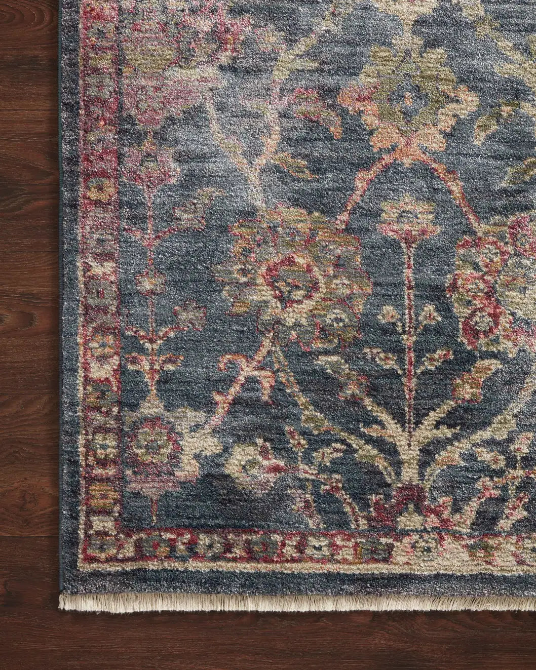 Loloi Giada Gia-05 Navy/Multi Rugs - corner on wood