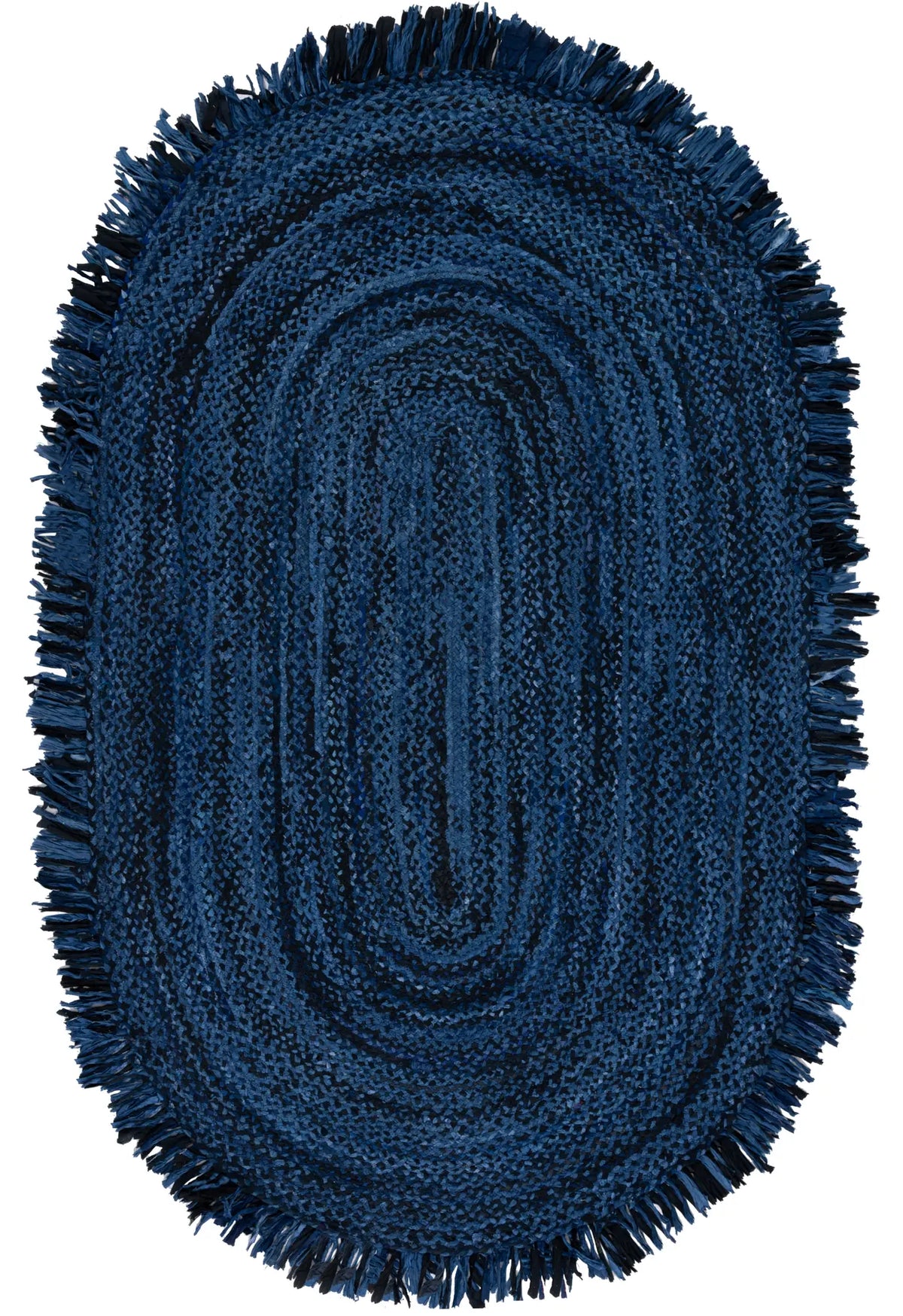 Safavieh Braided 5'-0" x 8'-0" Rug in Navy / Black