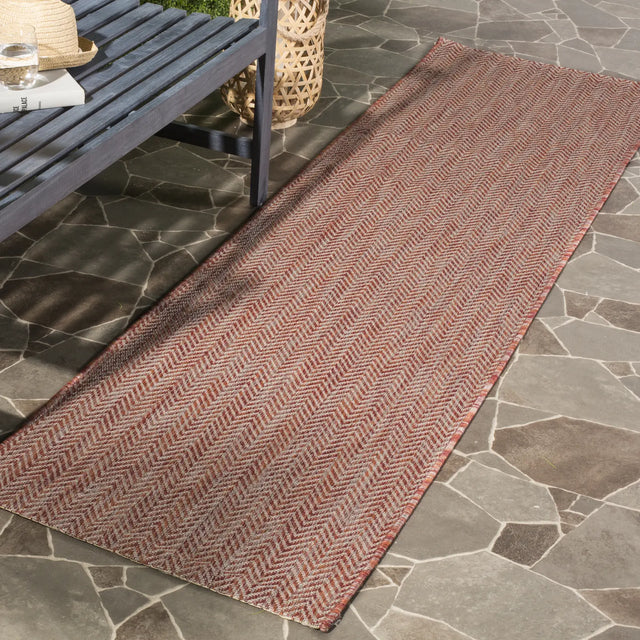 Safavieh Courtyard 2'-3" x 10'-0" Rug in Red / Beige