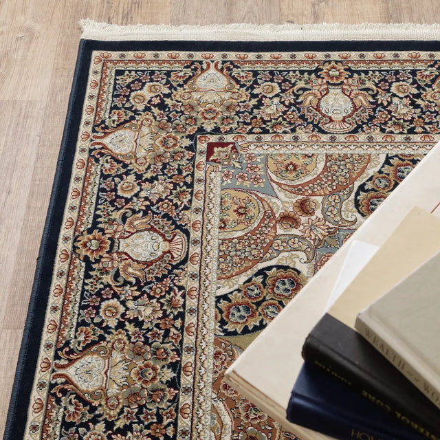 Oriental Weavers Sphinx Masterpiece 1802B Navy/ Multi Rugs - corner detail