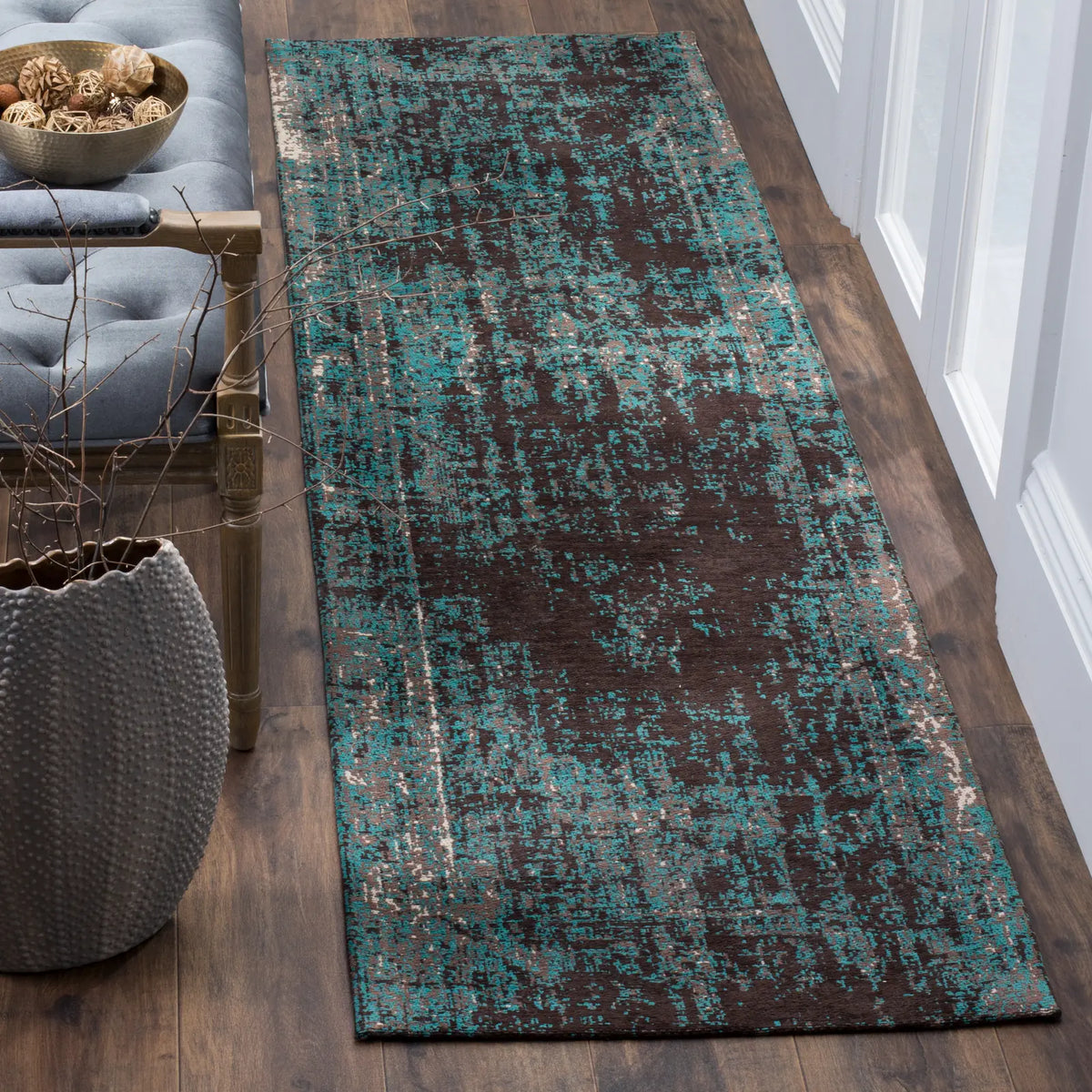 Safavieh Classic Vintage 2'-3" x 10'-0" Rug in Teal / Brown