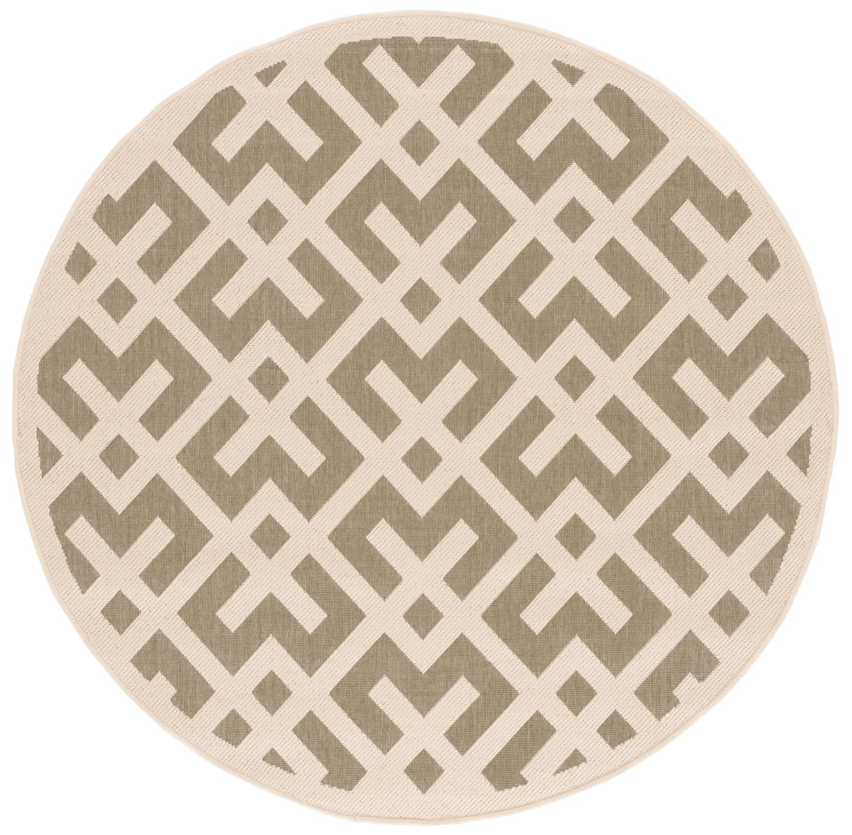 Safavieh Courtyard 5'-3" x 5'-3" Rug in Green / Bone